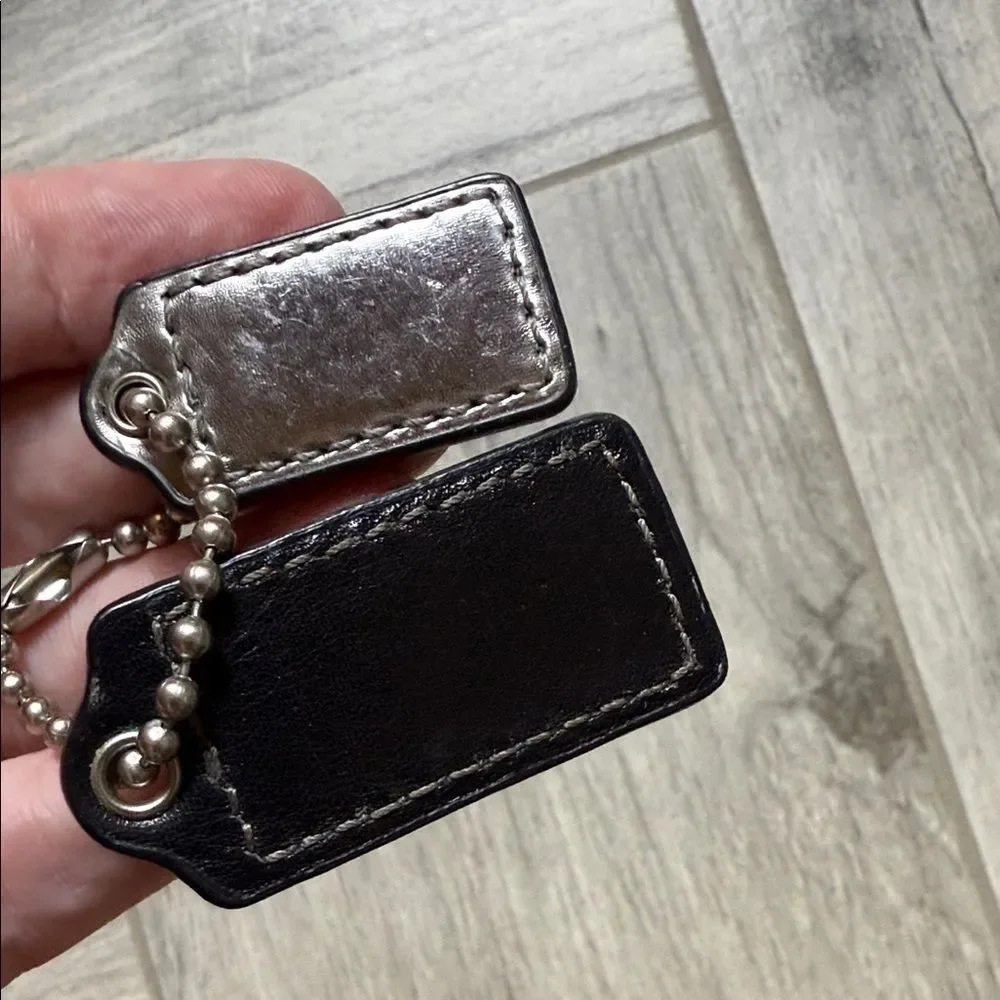 Coach Dual-Tone Key Holder in Black and Silver